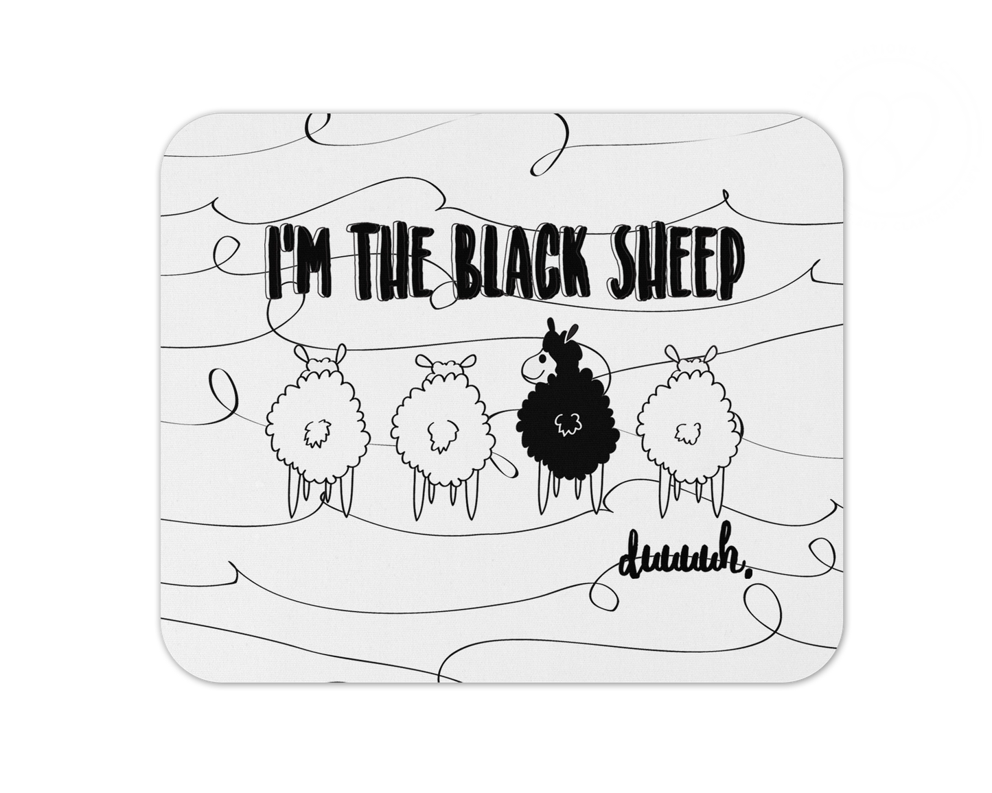 I'm The Black Sheep Mouse Pad / Funny Laptop Gaming Desk Mat / Gift For Sibling