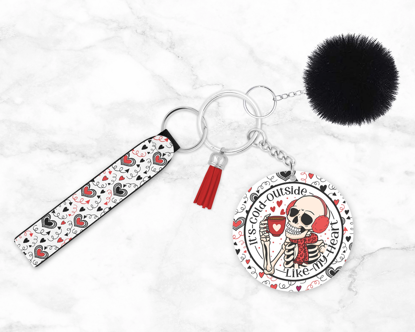 Frosted Soul Wristlet - Anti Valentine's Keychain - Funny Winter Keyring Lanyard