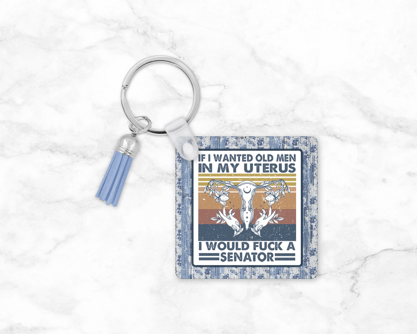 Femocracy Keychain- Women's Rights Keyring - Equal Rights Lanyard