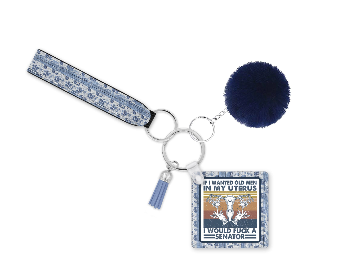 Femocracy Keychain- Women's Rights Keyring - Equal Rights Lanyard