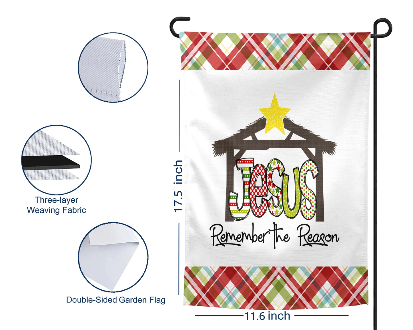 Remember The Reason Flag - Outdoor Holiday Yard Decor -  Christmas Garden Flag