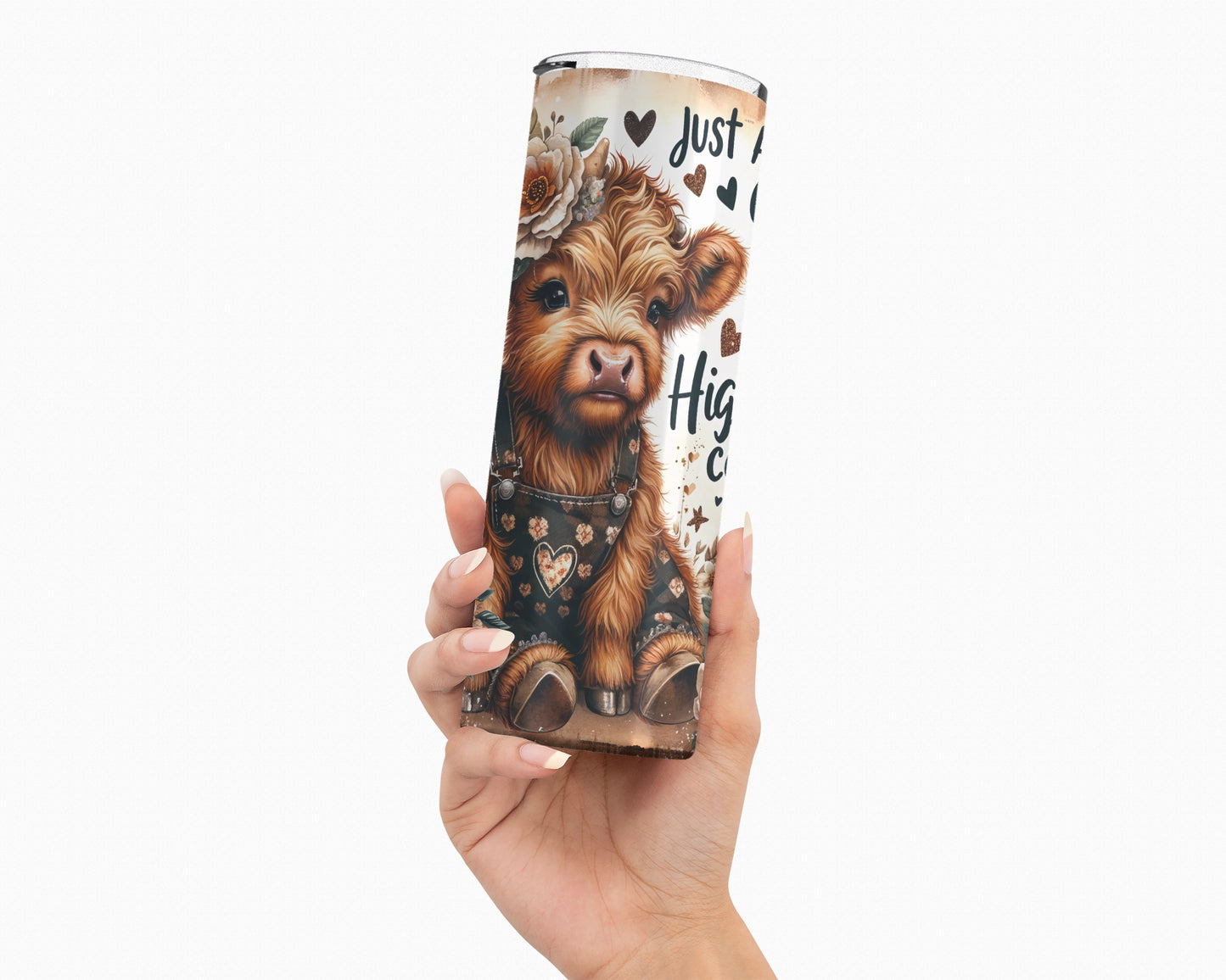 Just A Girl Who Loves Cows / 20oz Highland Cow Tumbler With Straw / Gift For Cow Lovers