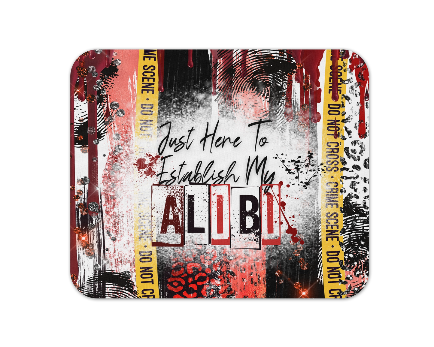 Airtight Alibis Mouse Pad / True Crime Junkie Mousepad / Gift For Crime Solver Documentaries Fan