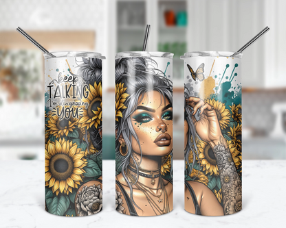 I'm Diagnosing You Tumbler / 20oz Sunflower Tumbler With Straw / Sassy Gift For Her