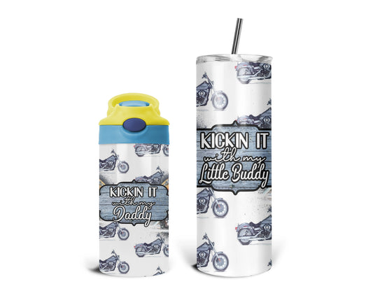 Kickin It With Daddy Tumbler Set / Matching Daddy And Me / Gift For Dad / Kids 2-in-1 Cup