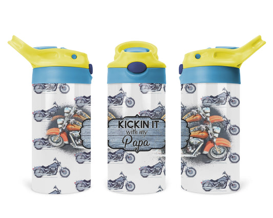 Kickin It With Papa Kids Tumbler / Kids Water Bottle / Toddler 2-in-1 Sippy Cup