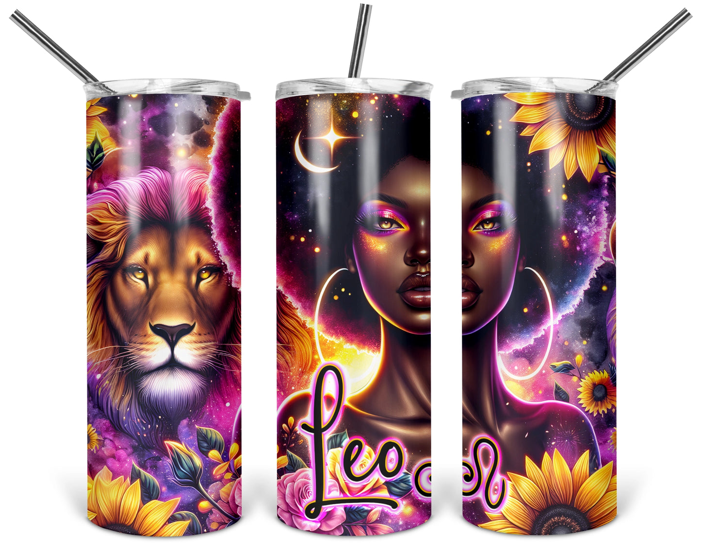 Leo Girl Tumbler / Horoscope Tumbler With Straw / Zodiac Sign Tumbler / Gift For Astrology Lovers