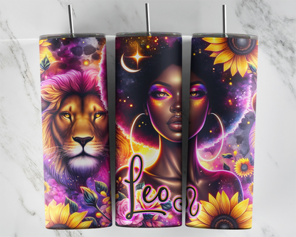 Leo Girl Tumbler / Horoscope Tumbler With Straw / Zodiac Sign Tumbler / Gift For Astrology Lovers