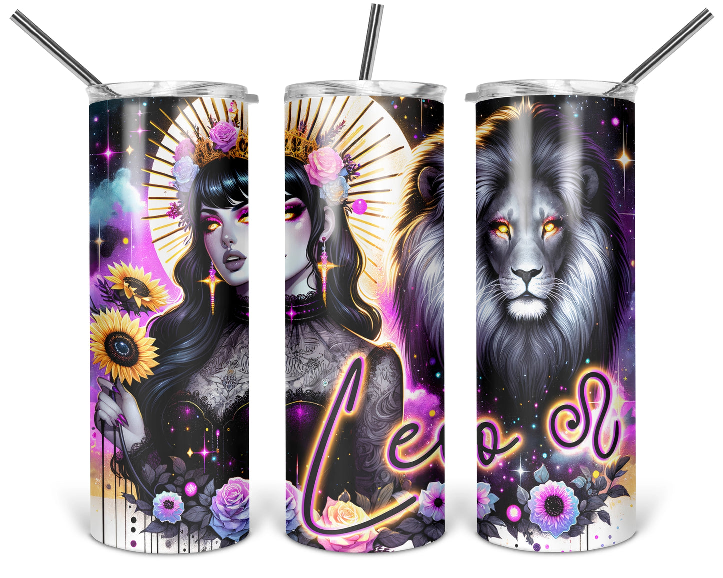 Leo Girl Tumbler / Zodiac Sign Tumbler With Straw / Horoscope Tumbler / Gift For Astrology Lovers