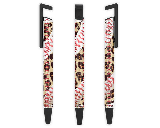 Leopard Print Pen - Baseball Ballpoint Pen - Cute Sports Fan Ink Pen