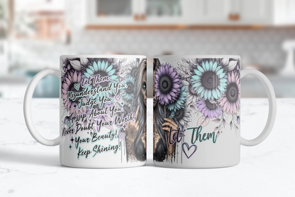 Let Them Mug , Self Care Coffee Cup ,Motivational Mug , Sunflower Gift