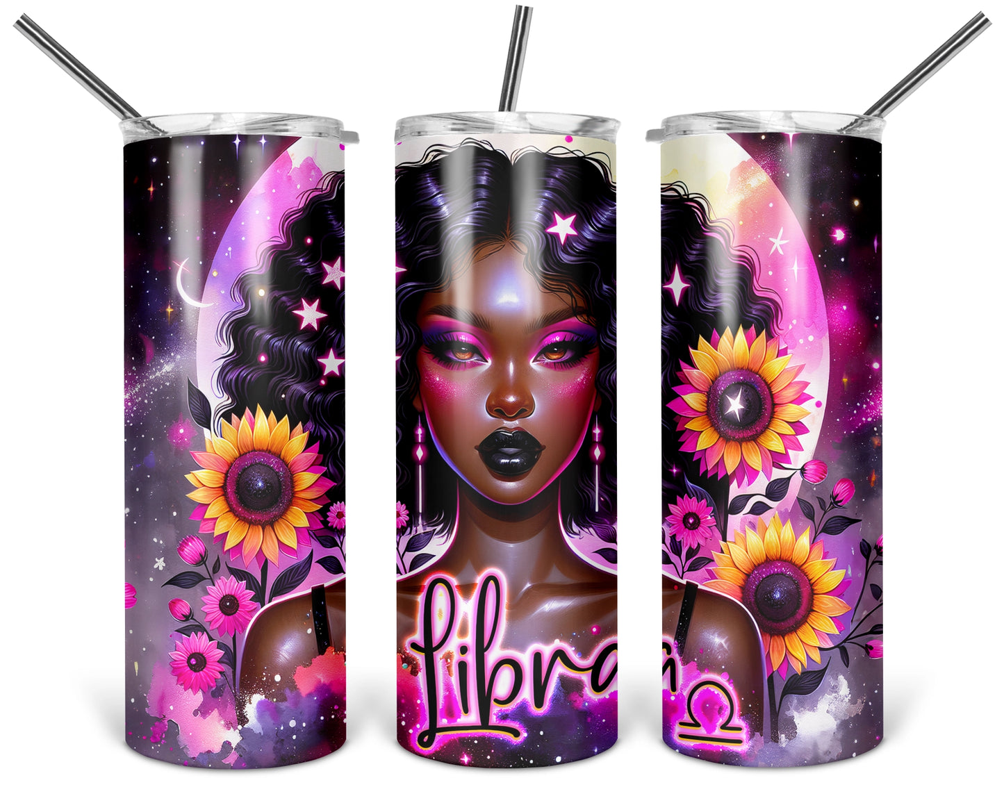 Libra Girl Tumbler / Horoscope Tumbler With Straw / Zodiac Sign Tumbler / Gift For Astrology Lovers