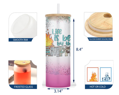 Life Is Better By The Campfire Glass Tumbler Cup