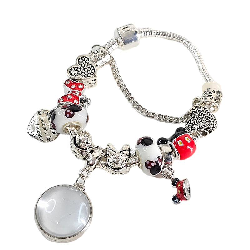 🪄 Magical Memories Personalized Photo Charm Bracelet! ✨ Silver Mouse Themed Charm Bracelet ✨ Family Vacation Bracelet