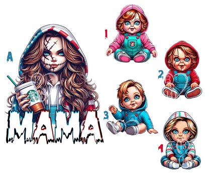 Mama Chucky Tumbler - Personalized 20oz Scary Movie Tumbler With Straw - Gift For Mom