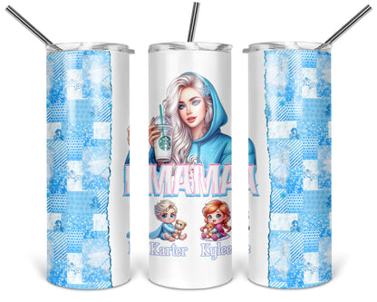 Mama's Frozen Kingdom Tumbler- 20oz Personalized Mom Tumbler With Straw - Gift For Mom