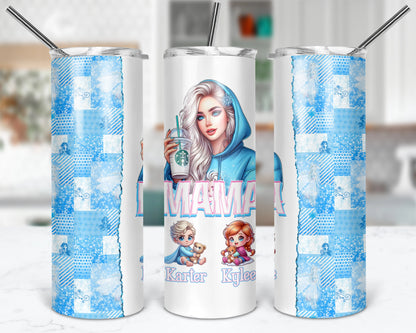 Mama's Frozen Kingdom Tumbler- 20oz Personalized Mom Tumbler With Straw - Gift For Mom