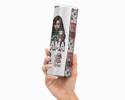 Mama's Slasher Squad Tumbler - Personalized 20oz Mom Tumbler With Straw - Gift For Horror Fans