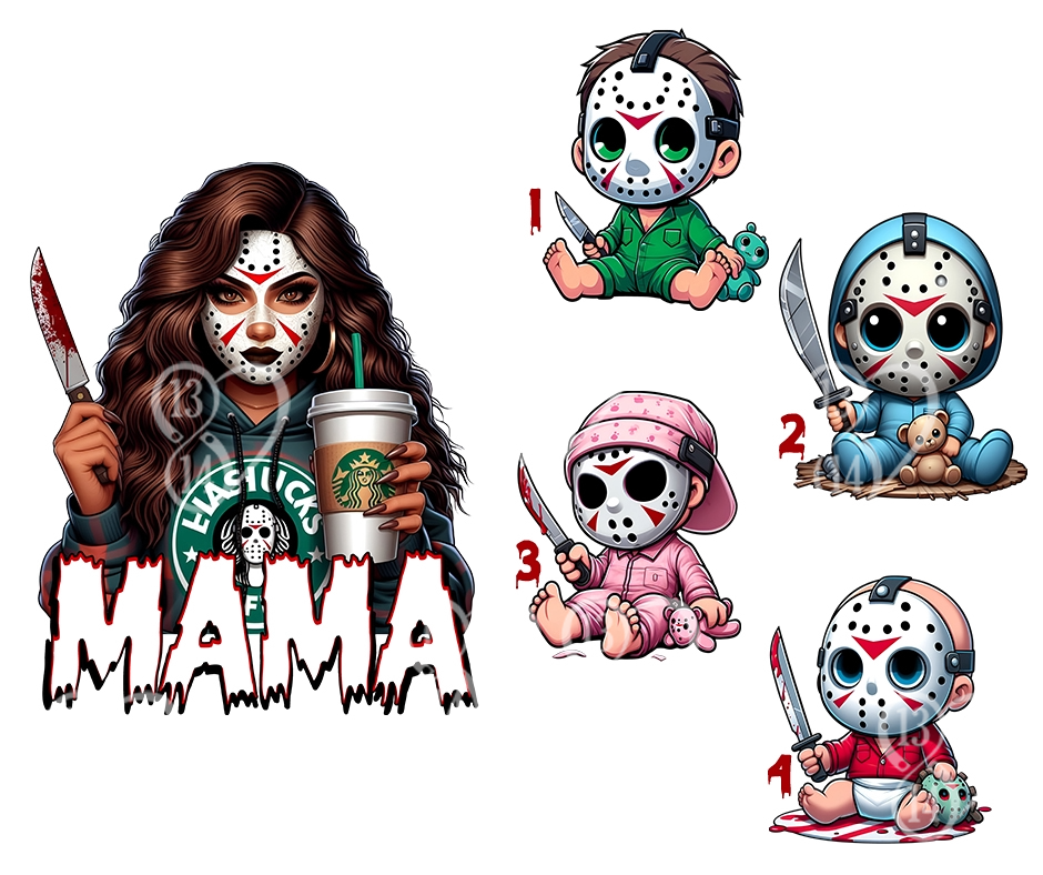 Mama's Slasher Squad Tumbler - Personalized 20oz Mom Tumbler With Straw - Gift For Horror Fans