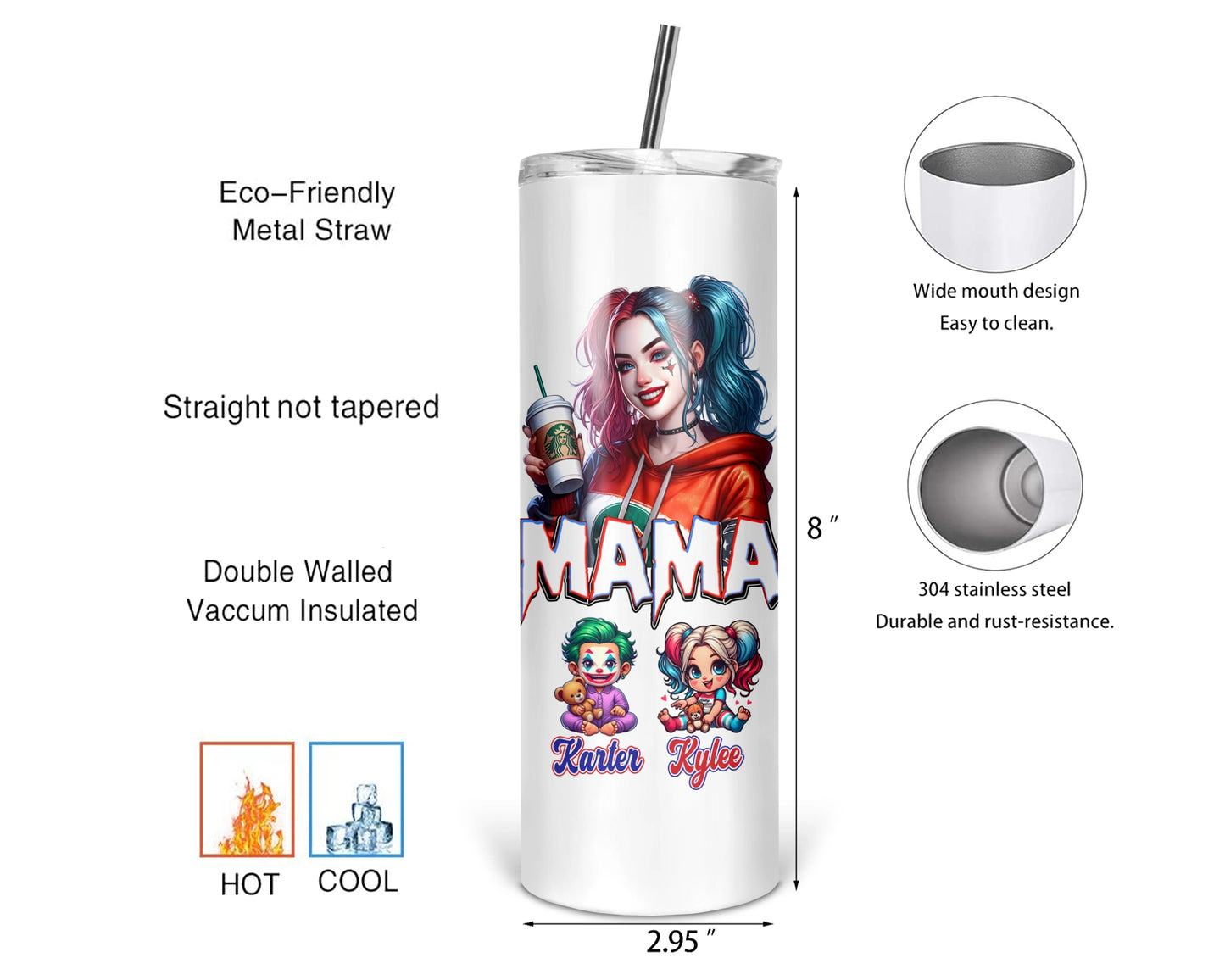 Mama's Villainous Brew Tumbler - Personalized 20oz Mom Tumbler With Straw - Gift For Mother's Day