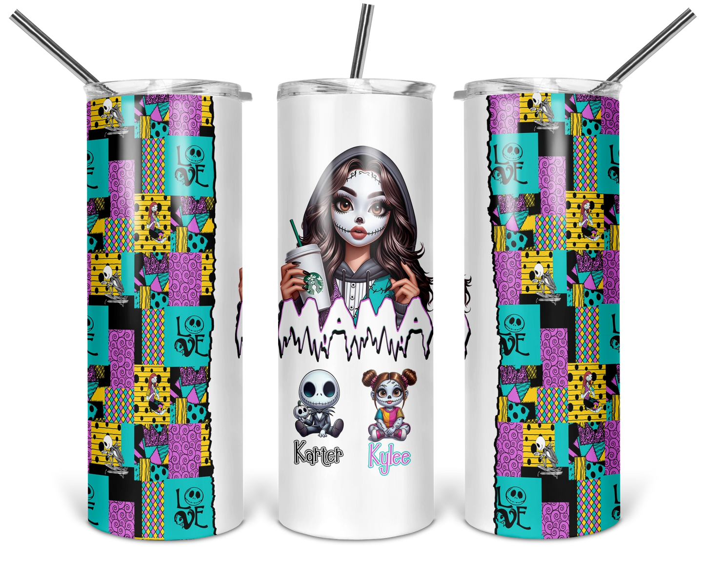 Mama's Nightmares Tumbler - Personalized 20oz Mom Tumbler With Straw - Gift For Mother's Day