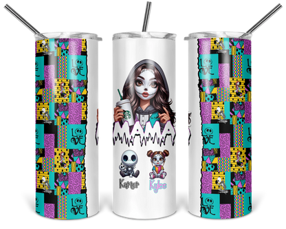 Mama's Nightmares Tumbler - Personalized 20oz Mom Tumbler With Straw - Gift For Mother's Day