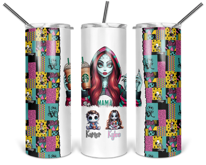 Nightmare Mama Tumbler - Personalized 20oz Mom Tumbler With Straw - Gift For Mother's Day