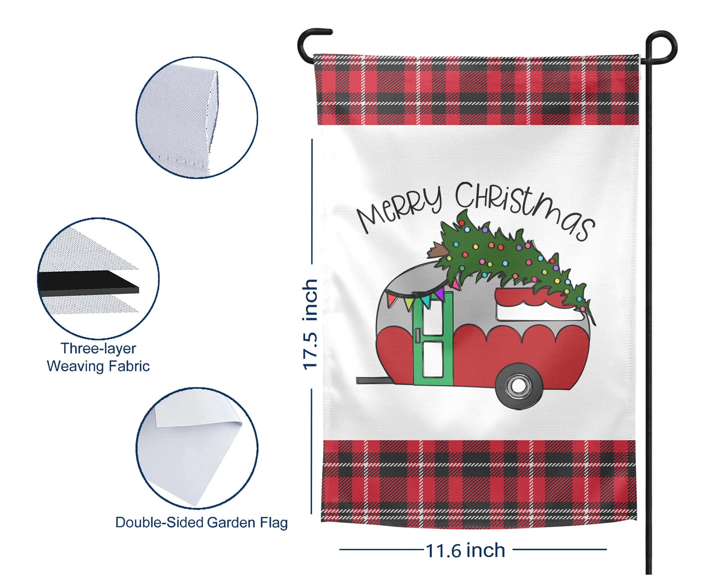 Jolly Camper Garden Flag - Outdoor Christmas Yard Decor - Housewarming Gift