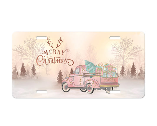 Merry Christmas License Plate – A Rustic Touch of Holiday Cheer for Your Car 🎄Winter Vanity Plate 🎄Cute Holiday Metal Wall Art