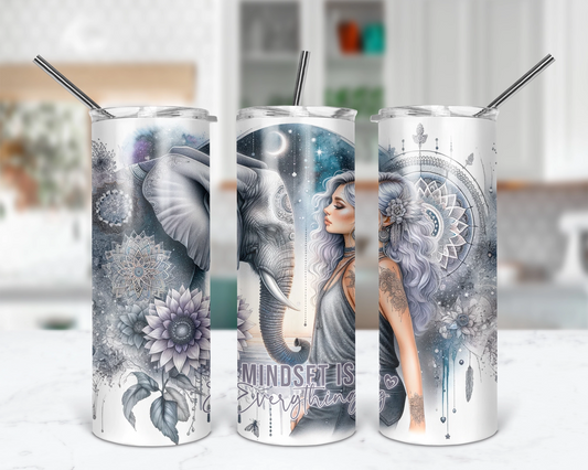 Mindset Is Everything / Motivational 20oz Tumbler With Straw / Gift For Her