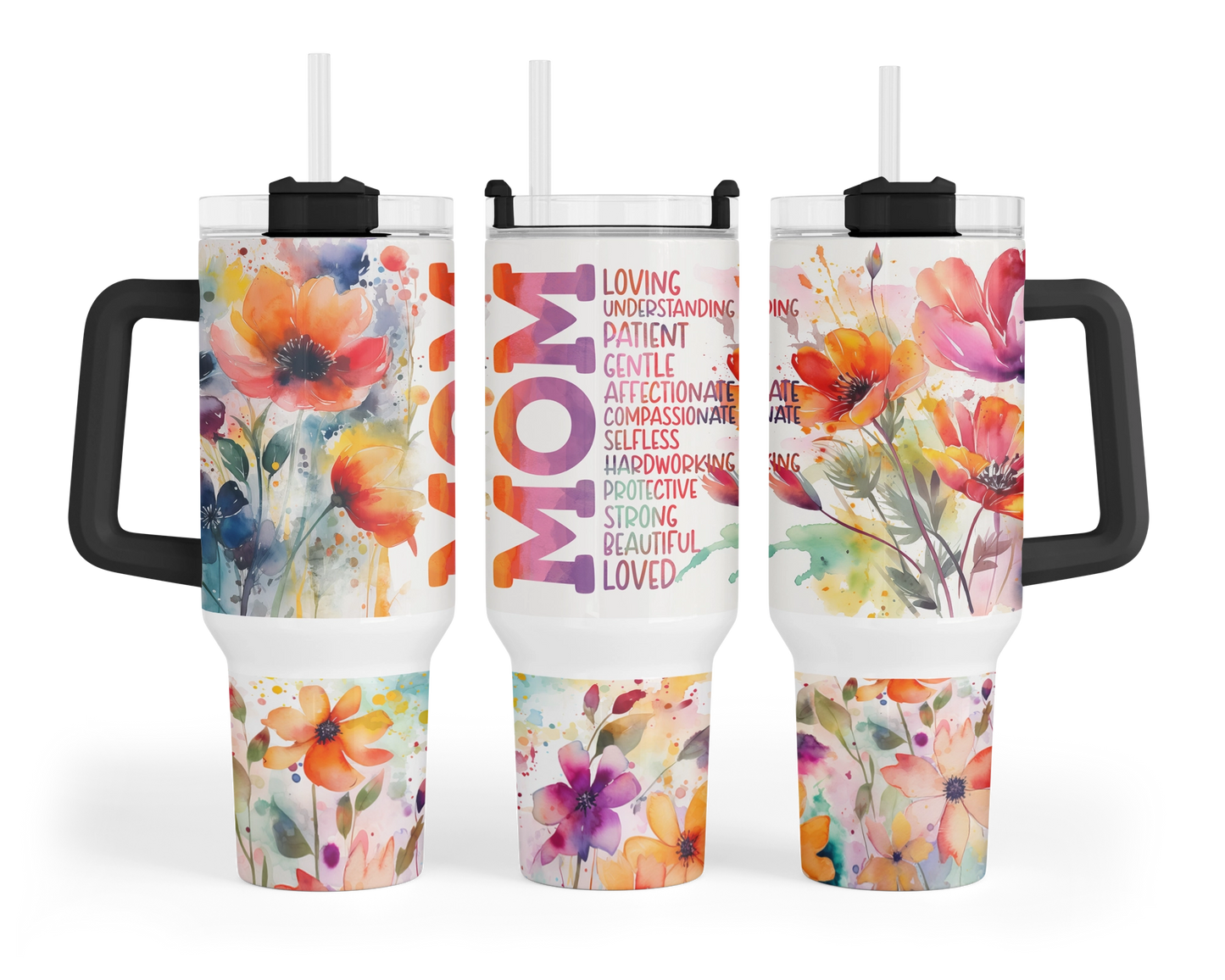 The Motherlode Tumbler - 40oz Positive Affirmations Travel Tumbler With Handle - Gift For Mom