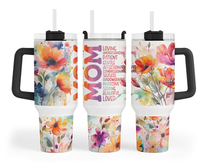 The Motherlode Tumbler - 40oz Positive Affirmations Travel Tumbler With Handle - Gift For Mom