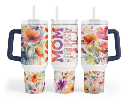 The Motherlode Tumbler - 40oz Positive Affirmations Travel Tumbler With Handle - Gift For Mom