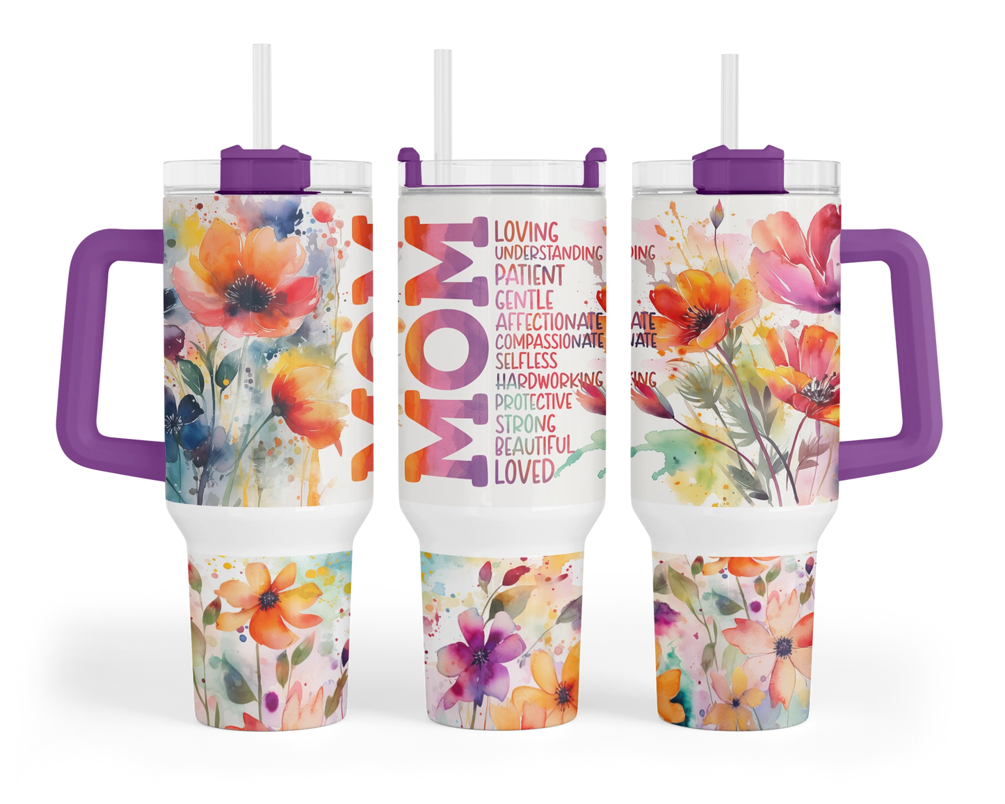 The Motherlode Tumbler - 40oz Positive Affirmations Travel Tumbler With Handle - Gift For Mom