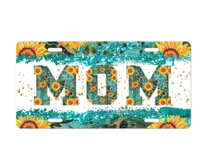 Sunflower Mom License Plate – Brighten Up Your Ride with Love & Style 🌻Mom Vanity Plate 🌻 Metal Wall Art For Sunflower Lovers