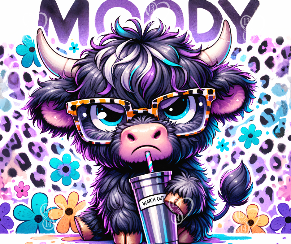 Moody Tumbler / Cute Cow Tumbler With Straw / Sassy Attitude / Gift For Cow Lovers