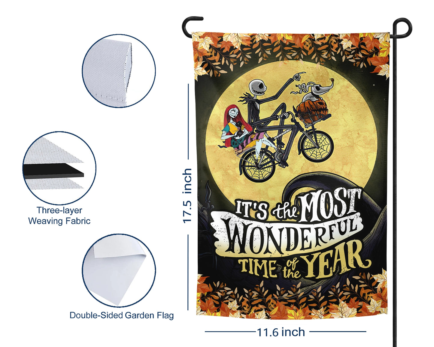 It's The Most Wonderful Time Of The Year Flag - Halloween Yard Decor - Outdoor Fall Decor