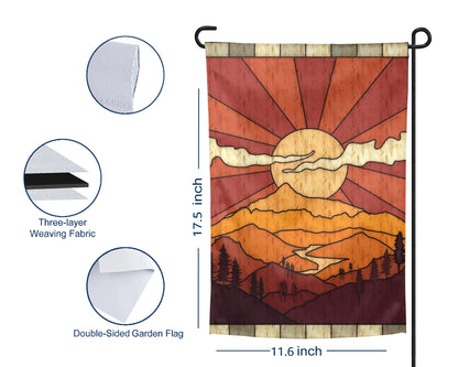 Radiant Rays Garden Flag - Custom Sunset Yard Decor - Housewarming Gift