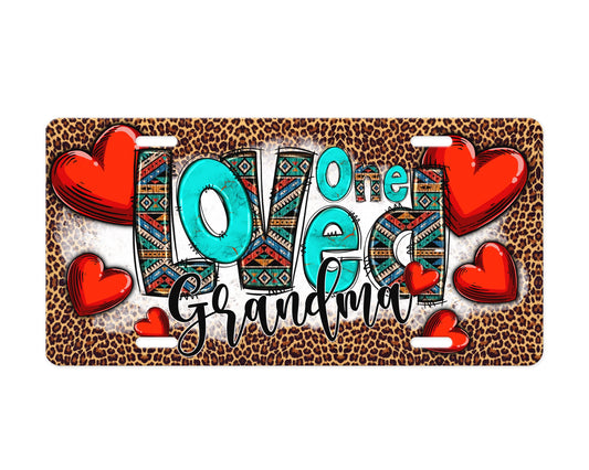 One Loved Grandma License Plate – A Bold Tribute to the Queen of the Family 💖 Vanity Plate For Grandma 💖 Cute Valentines Metal Wall Art Gift