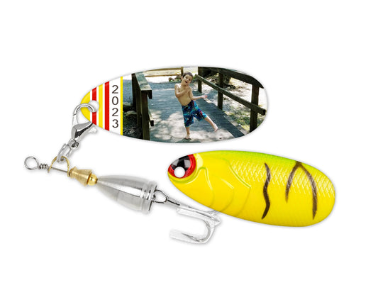 Minnow Magic Spinner Lure / Custom Spinner Bait with Photo/ Personalized Photo Fishing Gift