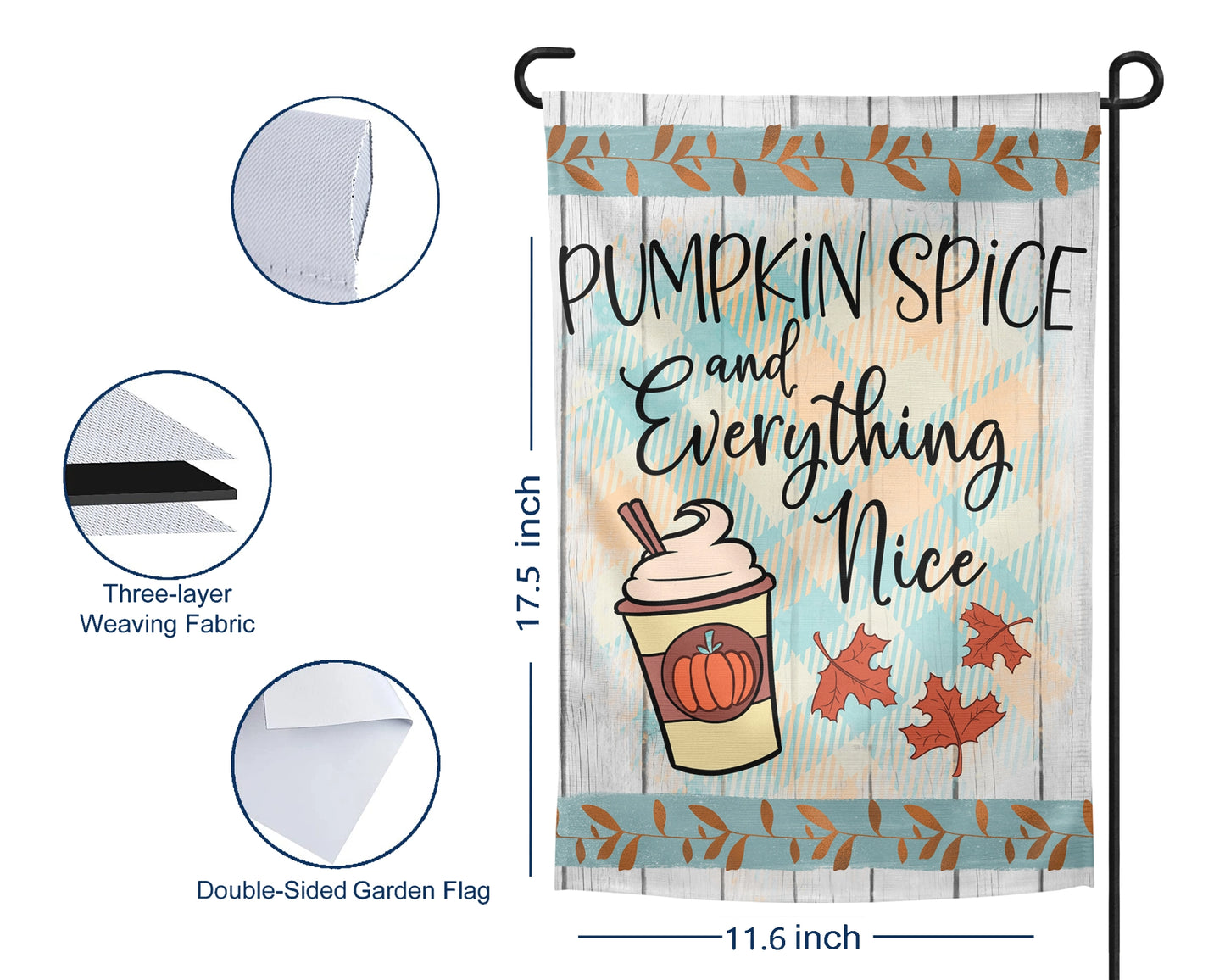 Pumpkin Spice And Everything Nice Garden Flag - Fall Outdoor Yard Decor