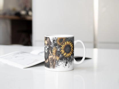 Rebel Yell Mug, Sunflower Coffee Cup, Sassy With Attitude Mug, Gift For Her