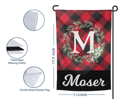 Buffalo Plaid Garden Flag - Custom Personalized Yard Decor - Housewarming Gift