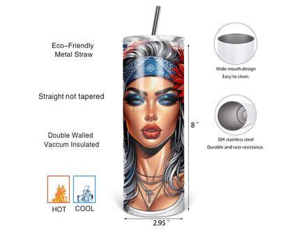 Red White And Boujee Tumbler / 20oz 4th Of July Tumbler / Patriotic Stainless Steel Tumbler