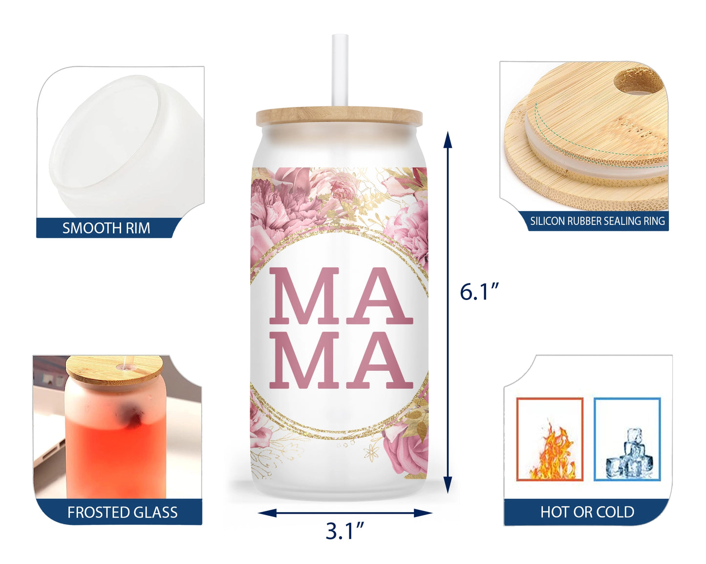 Rosie Mama Glass Tumbler