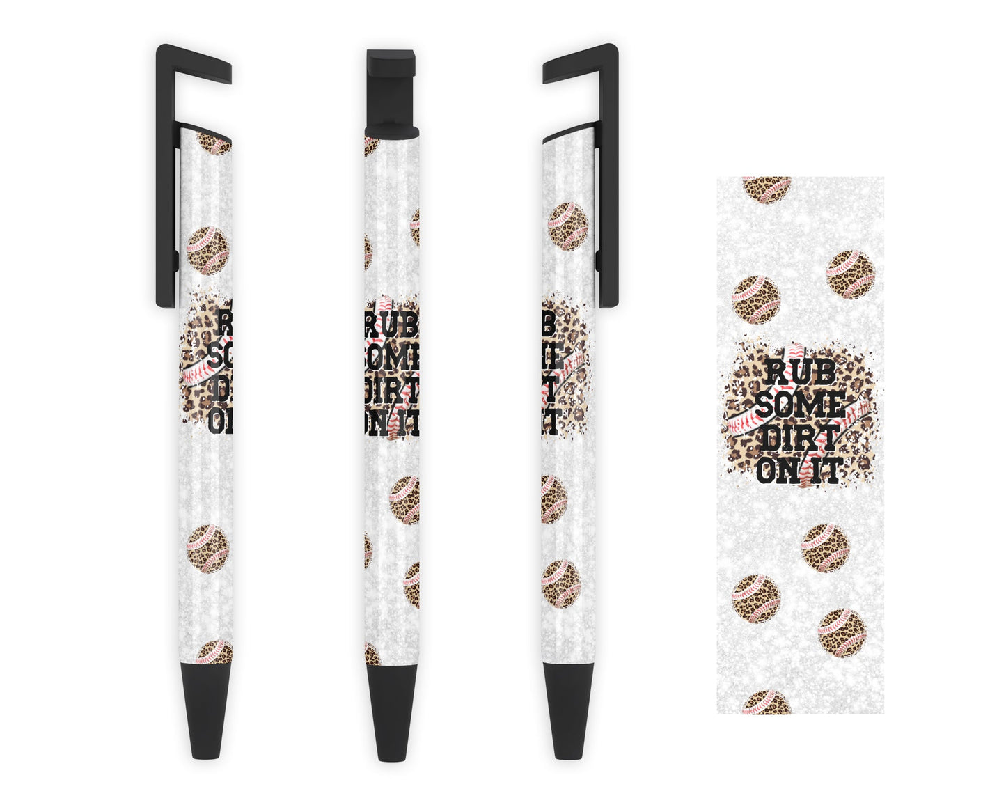 Rub Some Dirt On It Pen - Baseball Design Ink Pen - Gift For Sports Mom