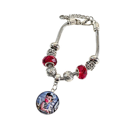 ✨ Capture Your Moments with the Cherished Memories Ruby Charm Bracelet! ✨ Personalized Photo Charm Bracelet ✨ Gift For Mom