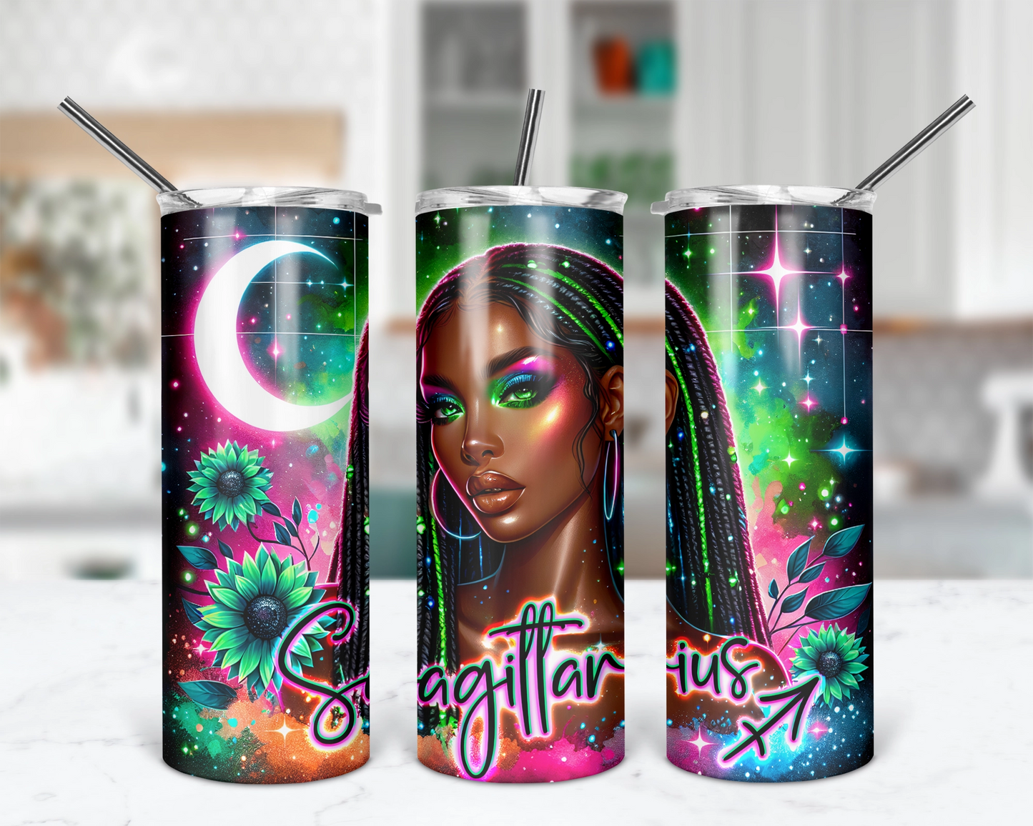 Sagittarius Girl Tumbler / Horoscope Tumbler With Straw / Zodiac Sign Tumbler / Gift For Astrology Lovers