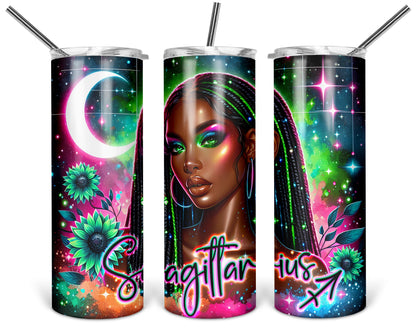 Sagittarius Girl Tumbler / Horoscope Tumbler With Straw / Zodiac Sign Tumbler / Gift For Astrology Lovers