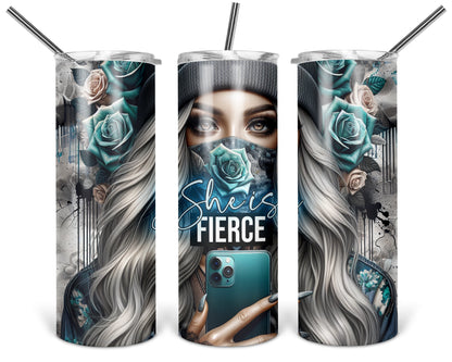 She Is Fierce / Motivational Self Love Tumbler With Straw / Empowerment Tumbler For Her